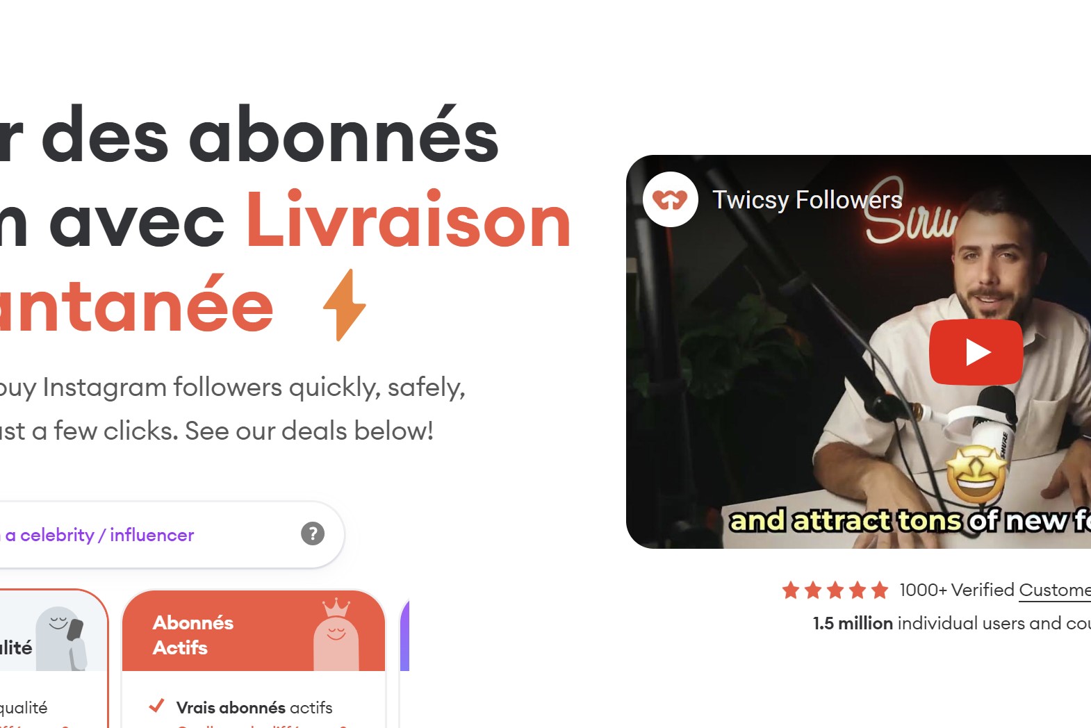 Instagram sur Twicsy Acheter des abonnés